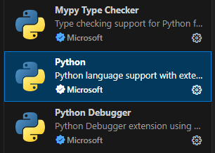 Extensions de VS Code pour Python